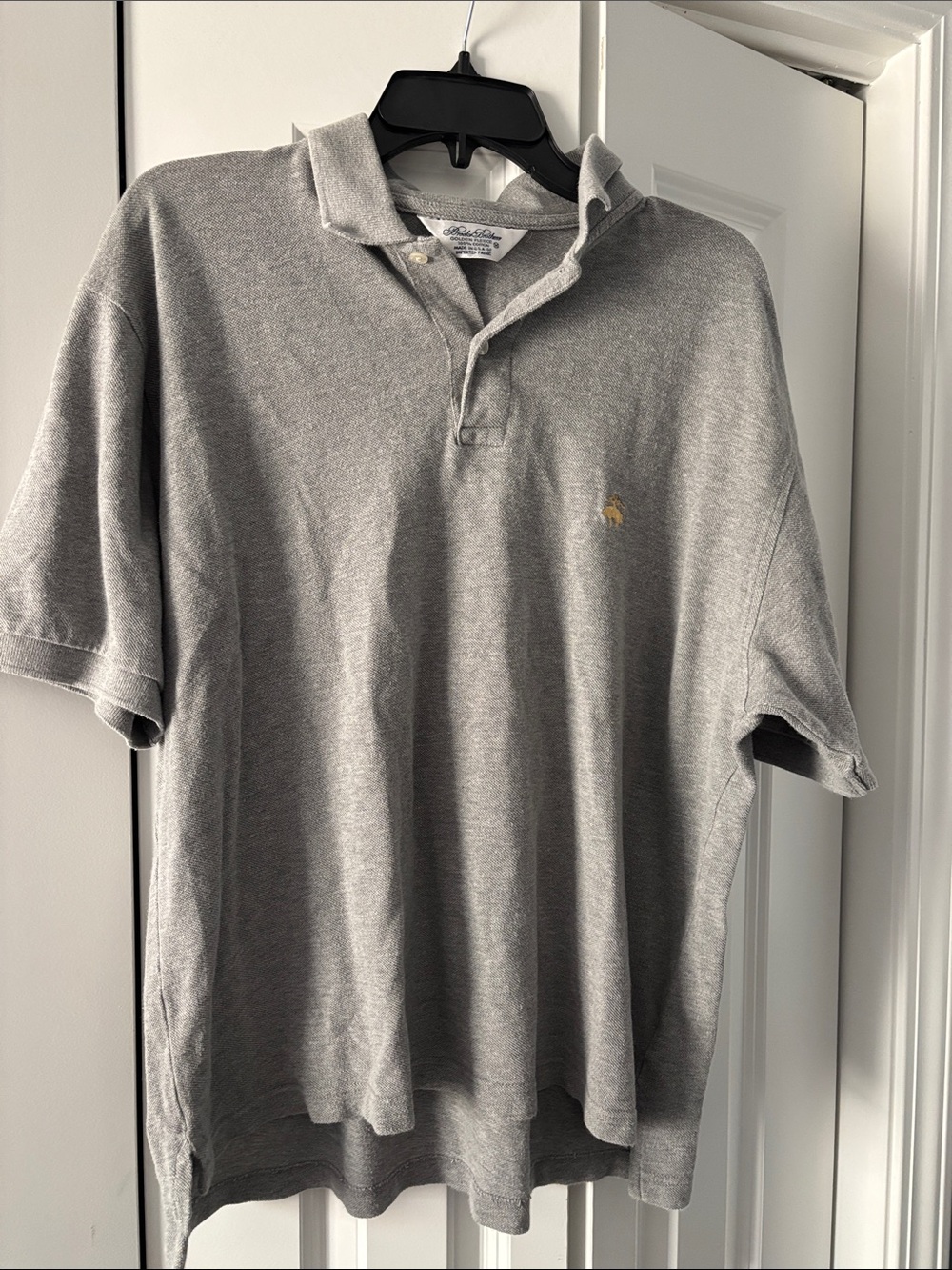 Brooks Brothers Gray Polo with Subtle Gold  Fleece Logo